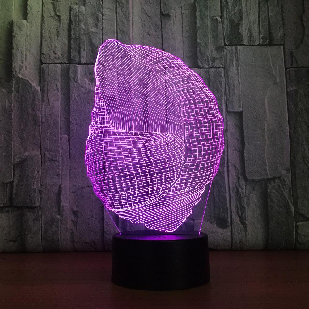 Sea Snail 3D Lamp with Multicolor LED and Touch-Sensitive-3D Optical Lamp