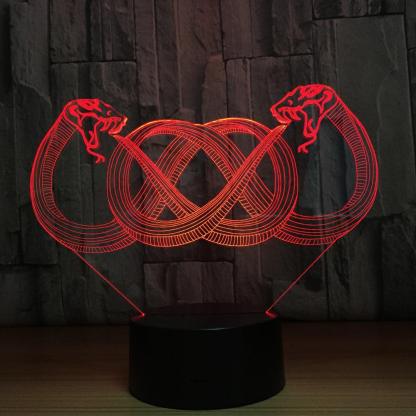 Double Snakes 3D Optical Illusion Lamp - 3D Optical Lamp