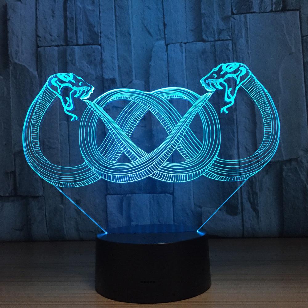 3D Ouroboros Snake Lamp-3D Optical Lamp