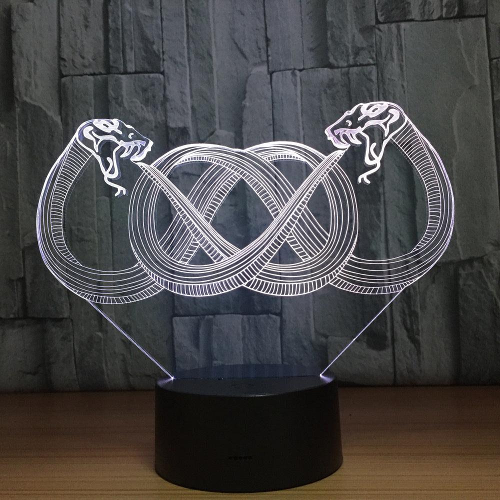 3D Ouroboros Snake Lamp-3D Optical Lamp