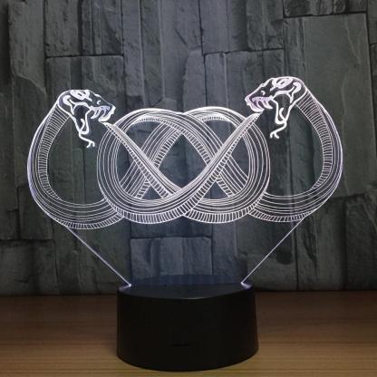 Double Snakes 3D Optical Illusion Lamp - 3D Optical Lamp