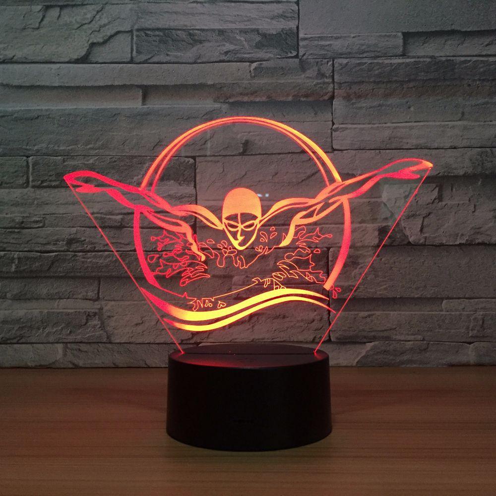 Swimming Butterfly Stroke 3D Optical Illusion Lamp-3D Optical Lamp