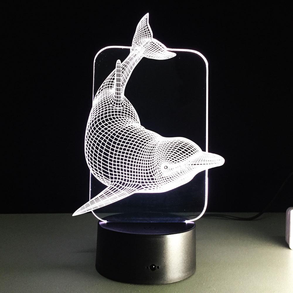 Swimming Dolphin 3D Creative Visual Lamp-3D Optical Lamp