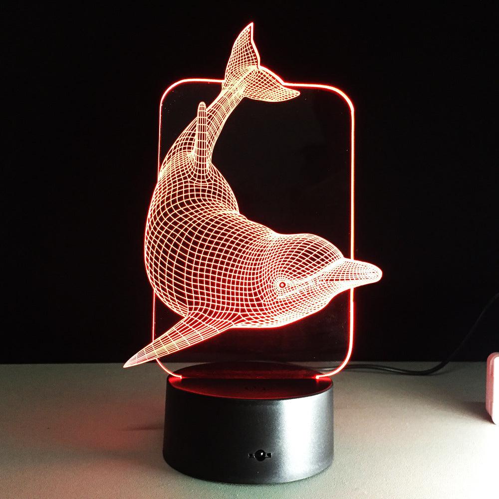 Swimming Dolphin 3D Creative Visual Lamp - 3D Optical Lamp