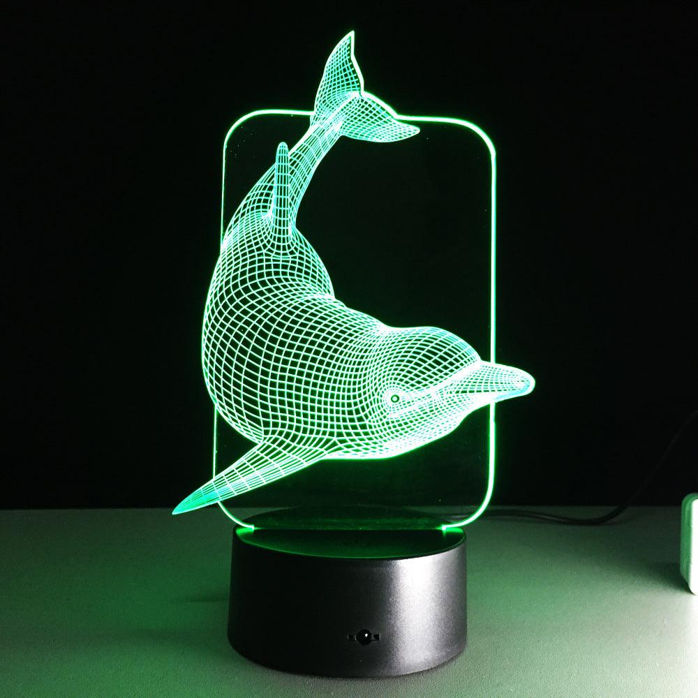 Swimming Dolphin 3D Creative Visual Lamp-3D Optical Lamp