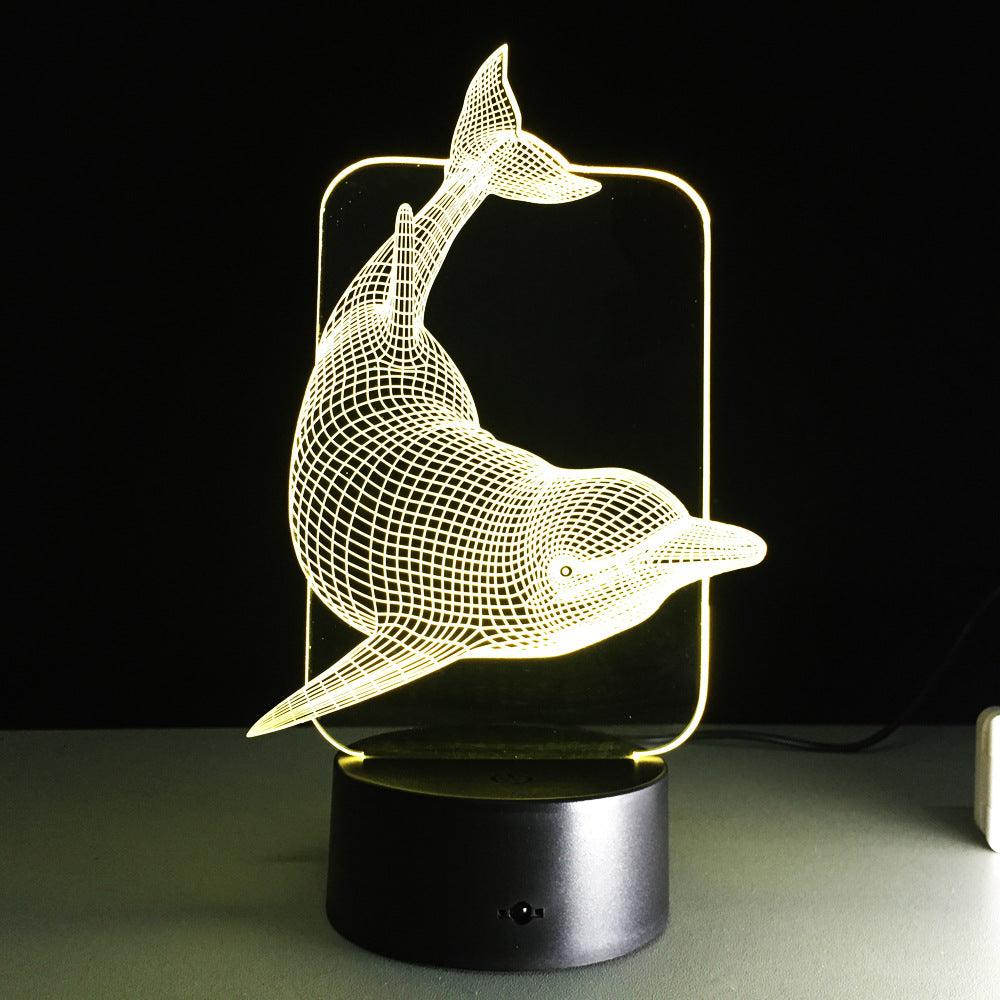 Swimming Dolphin 3D Creative Visual Lamp-3D Optical Lamp