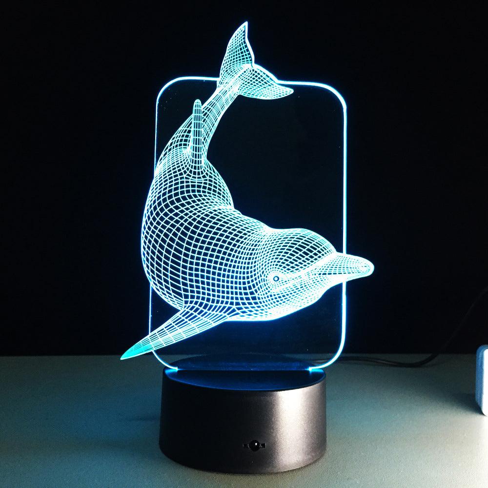 Swimming Dolphin 3D Creative Visual Lamp-3D Optical Lamp