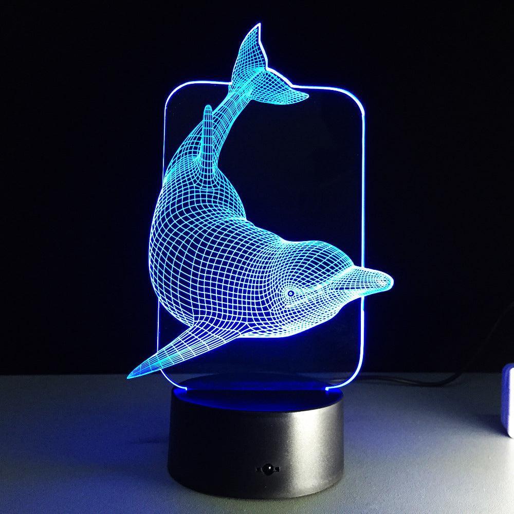 Swimming Dolphin 3D Creative Visual Lamp - 3D Optical Lamp