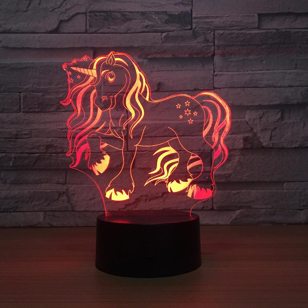 Lovely Unicorn 3D Optical Illusion Lamp - 3D Optical Lamp