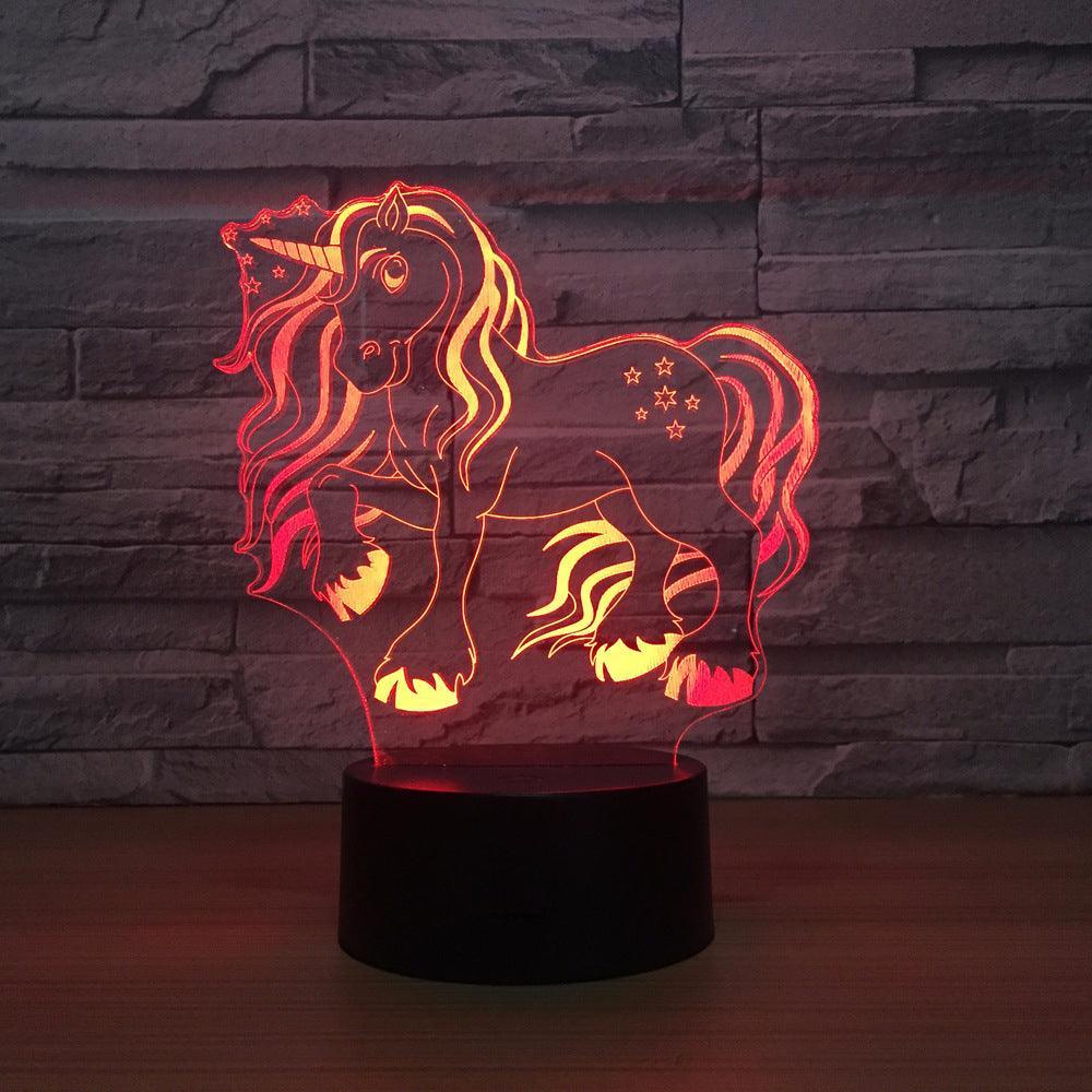 Lovely Unicorn 3D Optical Illusion Lamp - 3D Optical Lamp