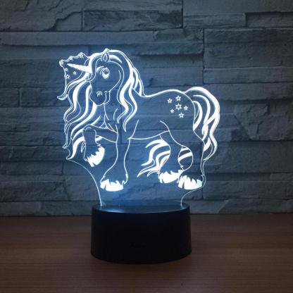 Lovely Unicorn 3D Optical Illusion Lamp - 3D Optical Lamp