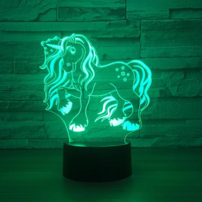Lovely Unicorn 3D Optical Illusion Lamp - 3D Optical Lamp