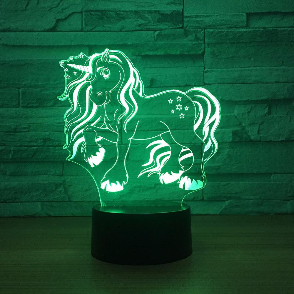Lovely Unicorn 3D Optical Illusion Lamp - 3D Optical Lamp