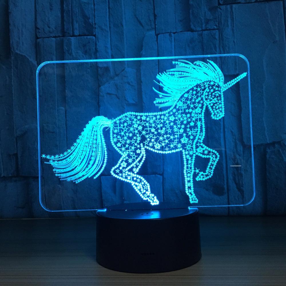 Unicorn Touch 3D Illusion Lamp with Multicolor LED Light-3D Optical Lamp