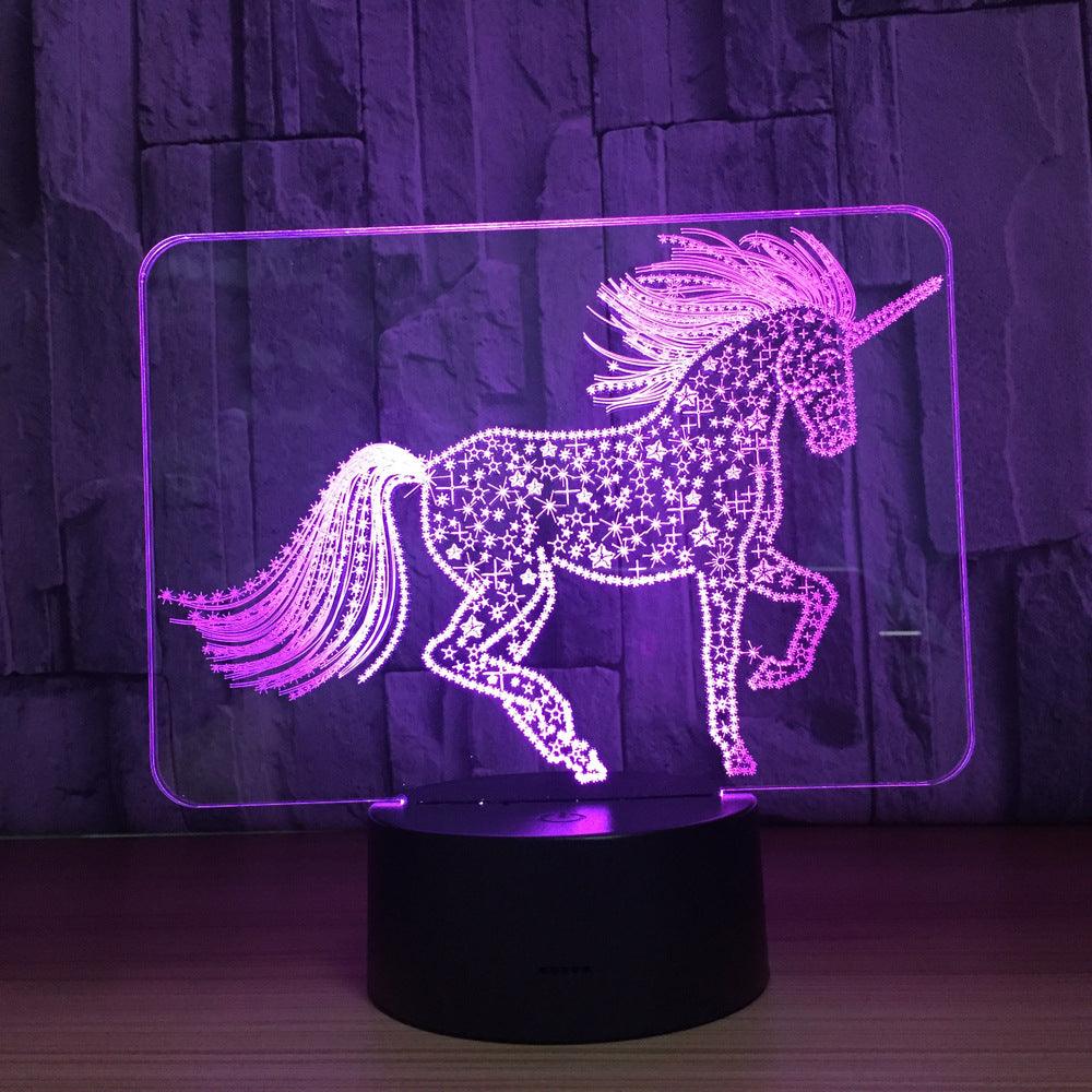 Unicorn Touch 3D Illusion Lamp with Multicolor LED Light-3D Optical Lamp
