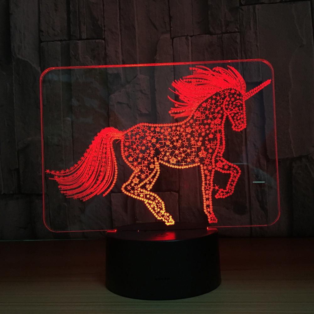 Unicorn Touch 3D Illusion Lamp with Multicolor LED Light-3D Optical Lamp