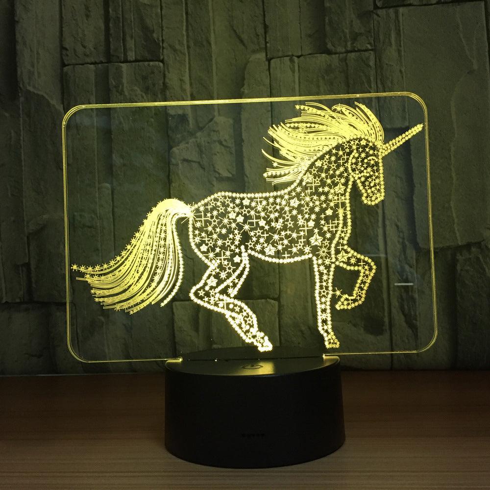 Unicorn Touch 3D Illusion Lamp with Multicolor LED Light-3D Optical Lamp
