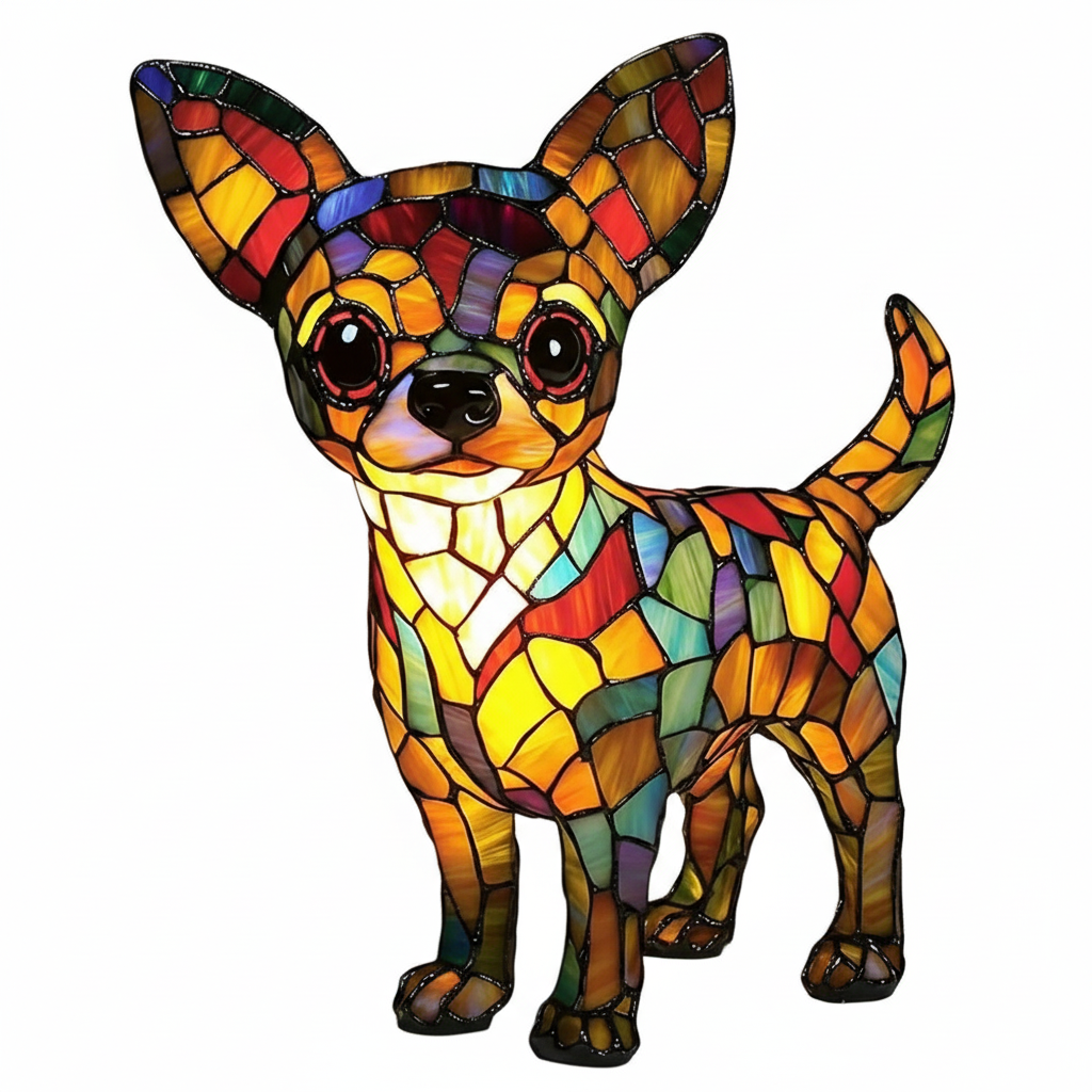 Colored Resin Dog Lamp