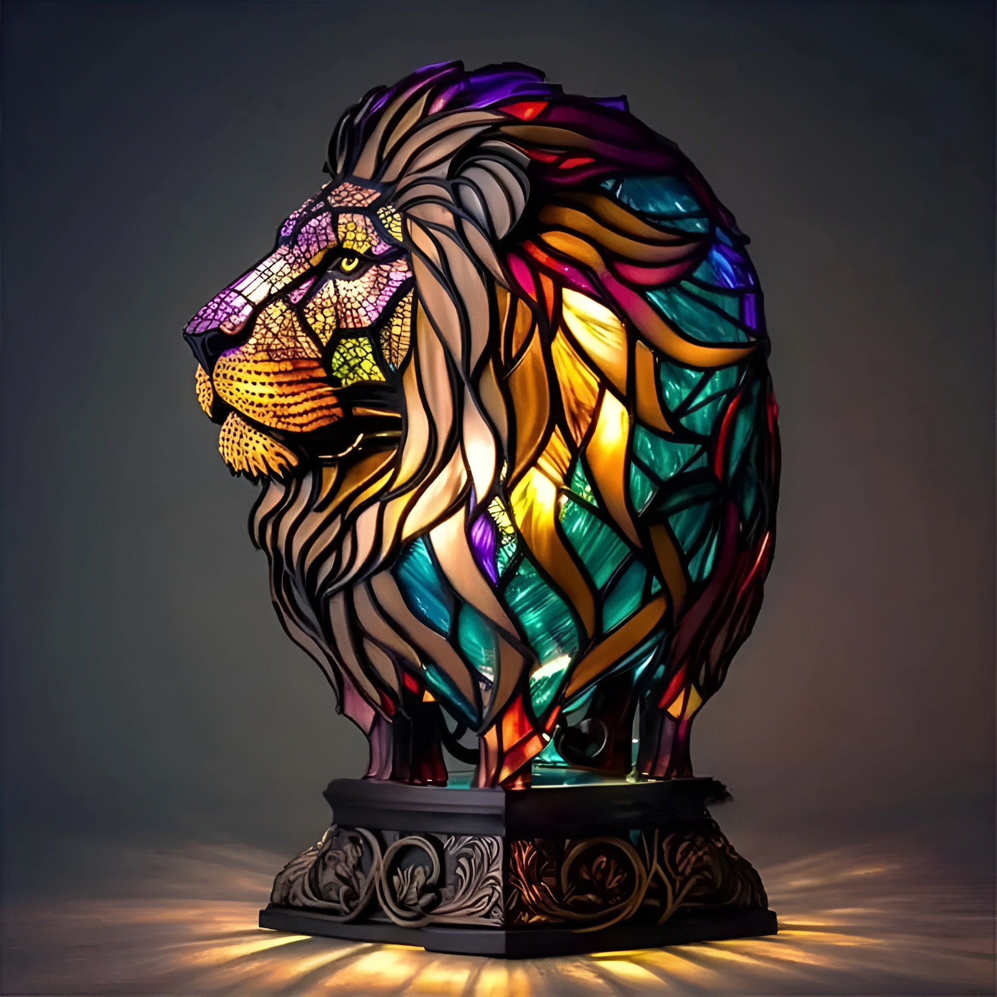 Retro Colorful Glass Bedside Lamp