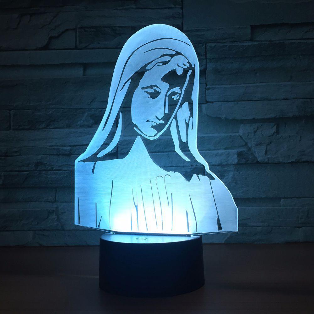 Virgin Mary 3D Optical Illusion Lamp - 3D Optical Lamp