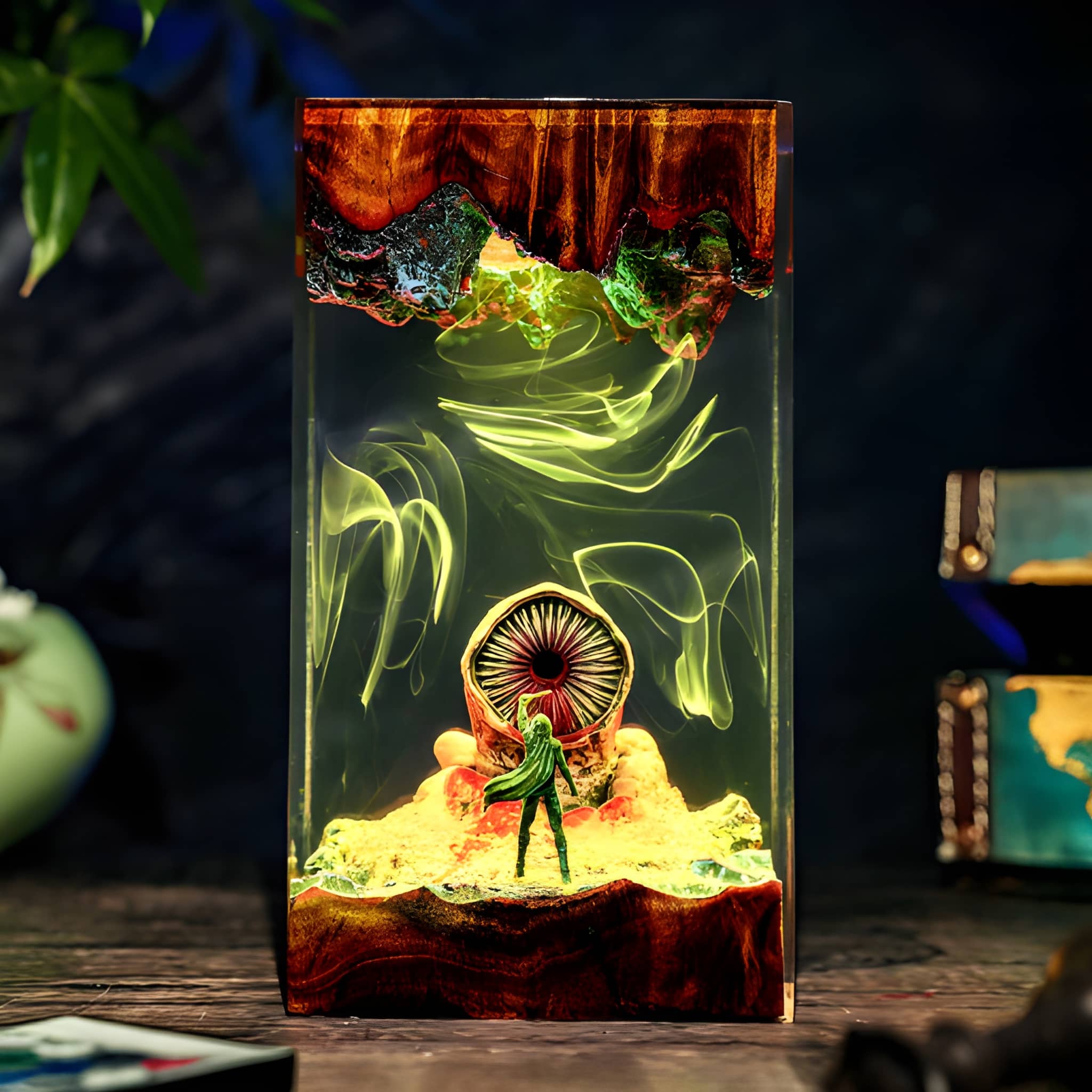 Desert Worm Resin Epoxy Sci-Fi Desk Lamp