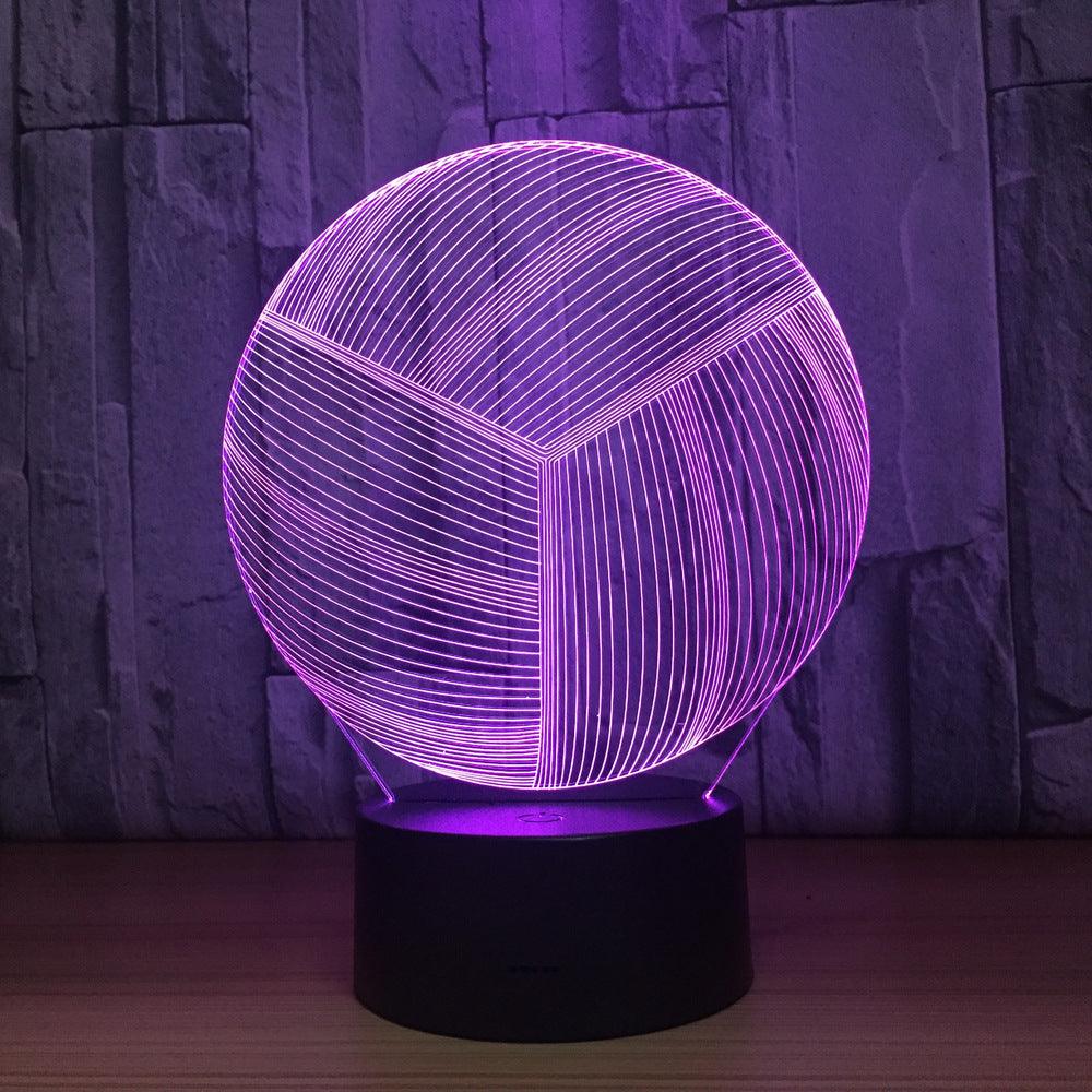 Volleyball 3D Lamp A Striking Optical Illusion for Sports Lovers-3D Optical Lamp