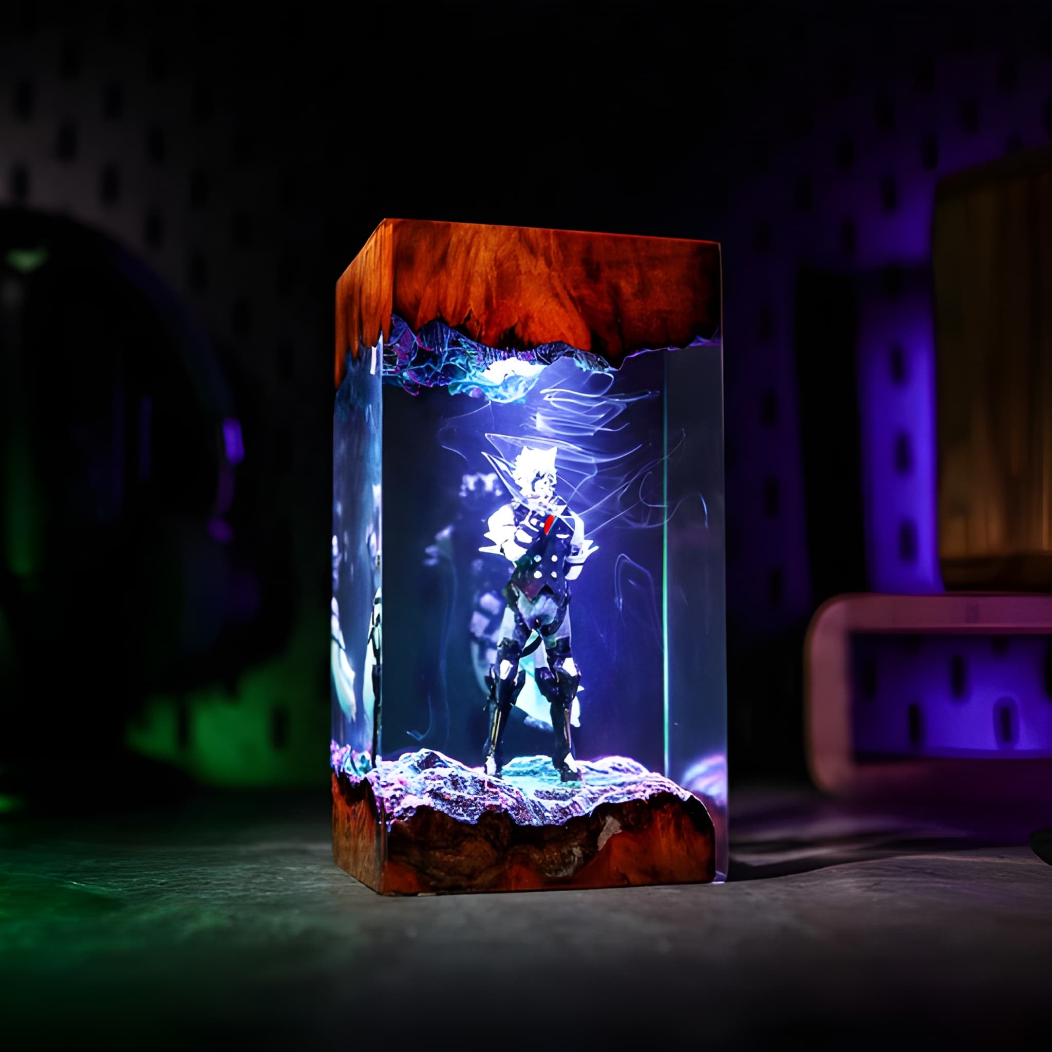 Handmade Wolf Sci Fi Game Lamp Desk Decor