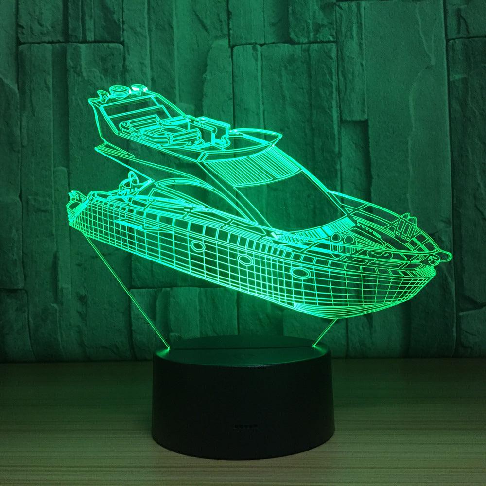 3D Yacht Illusion Lamp-3D Optical Lamp