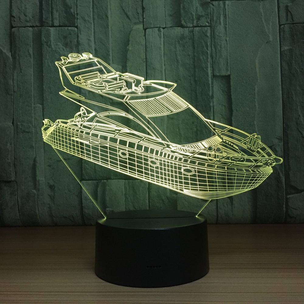 3D Yacht Illusion Lamp-3D Optical Lamp