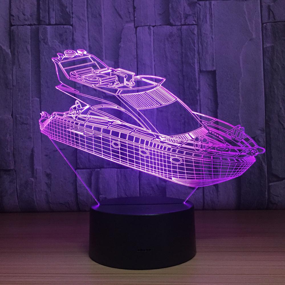 3D Yacht Illusion Lamp-3D Optical Lamp