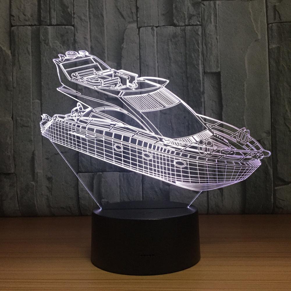 3D Yacht Illusion Lamp-3D Optical Lamp