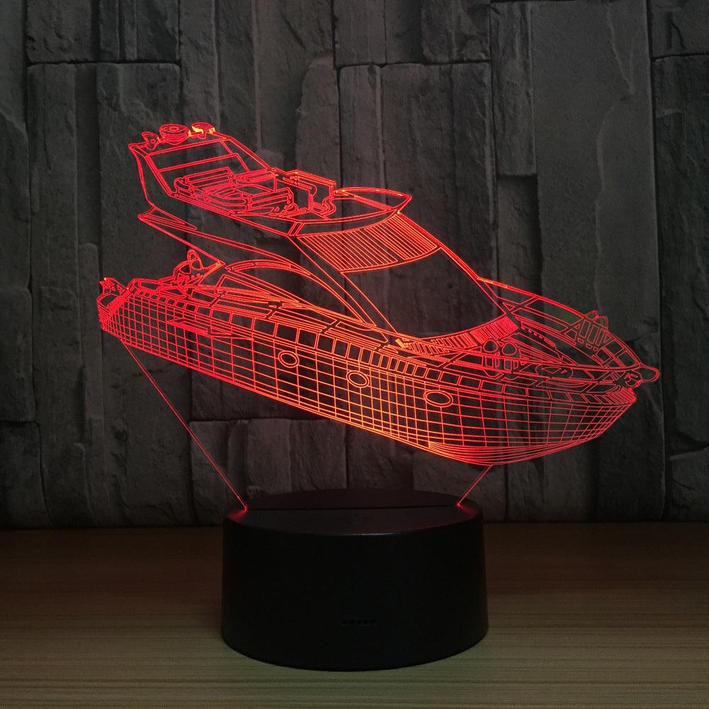 3D Yacht Illusion Lamp-3D Optical Lamp
