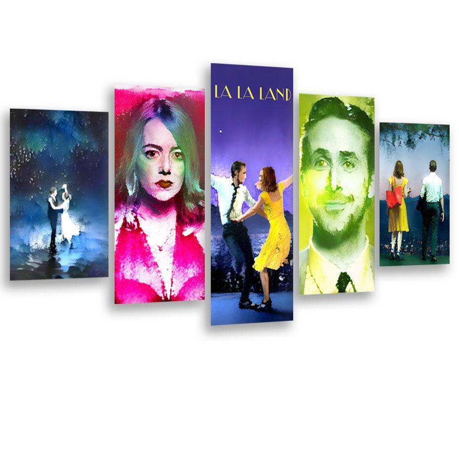 La La Land 5 Piece HD Multi Panel Canvas Wall Art Frame-Original Frame