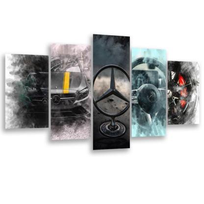 Automotive Elegance Five-Panel Art Set-Original Frame