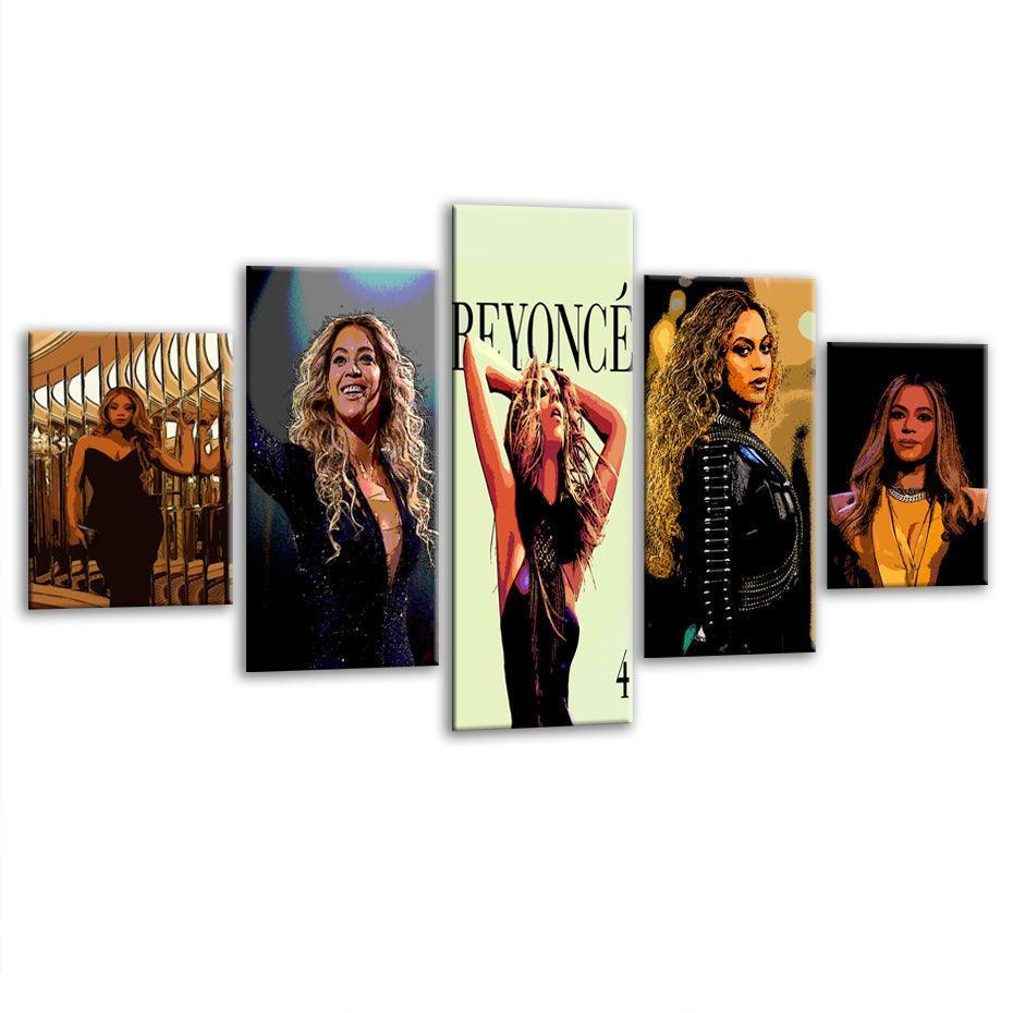 Beyonce 5 Piece HD Multi Panel Canvas Wall Art Frame-Original Frame