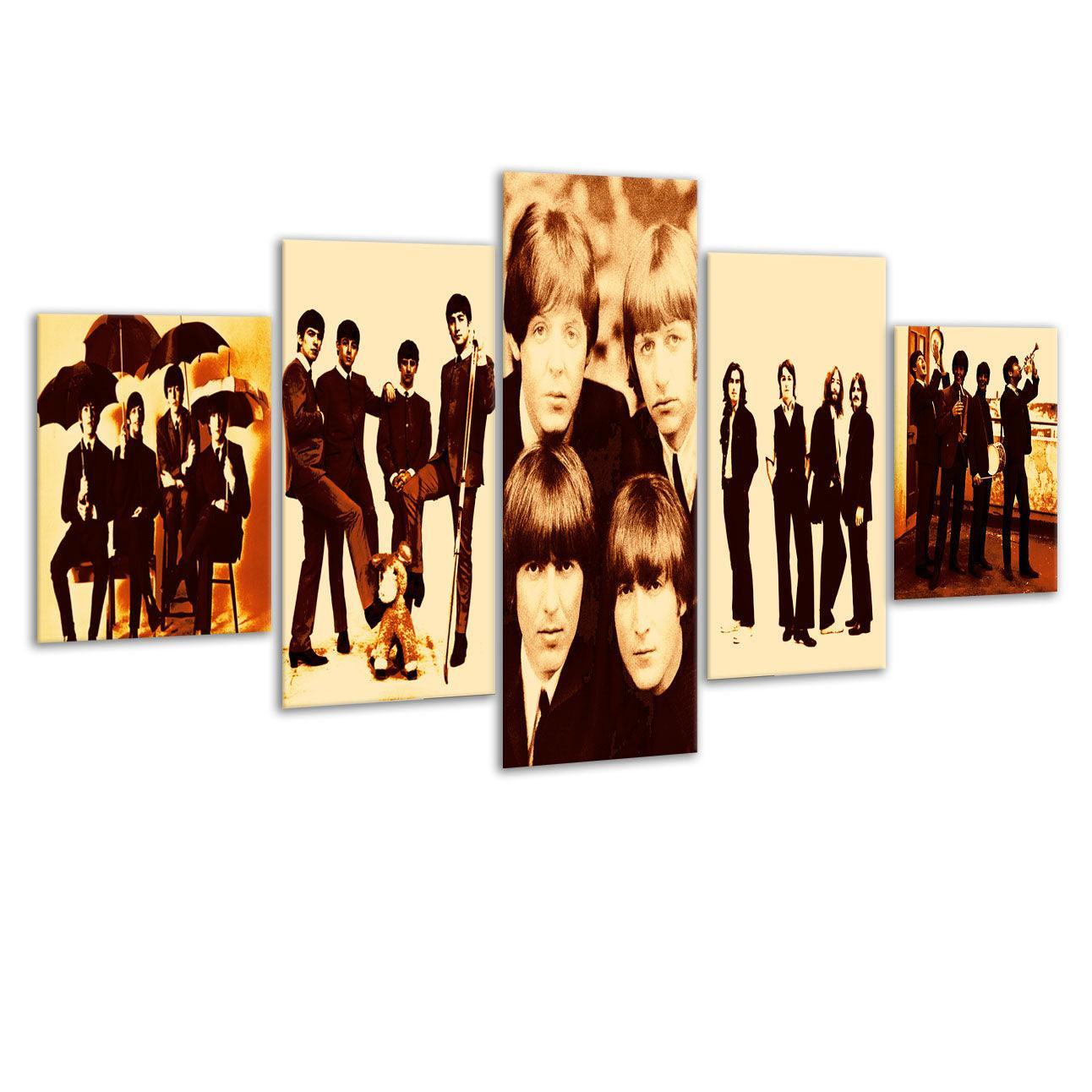 Beatles 5 Piece HD Multi Panel Canvas Wall Art Frame-Original Frame