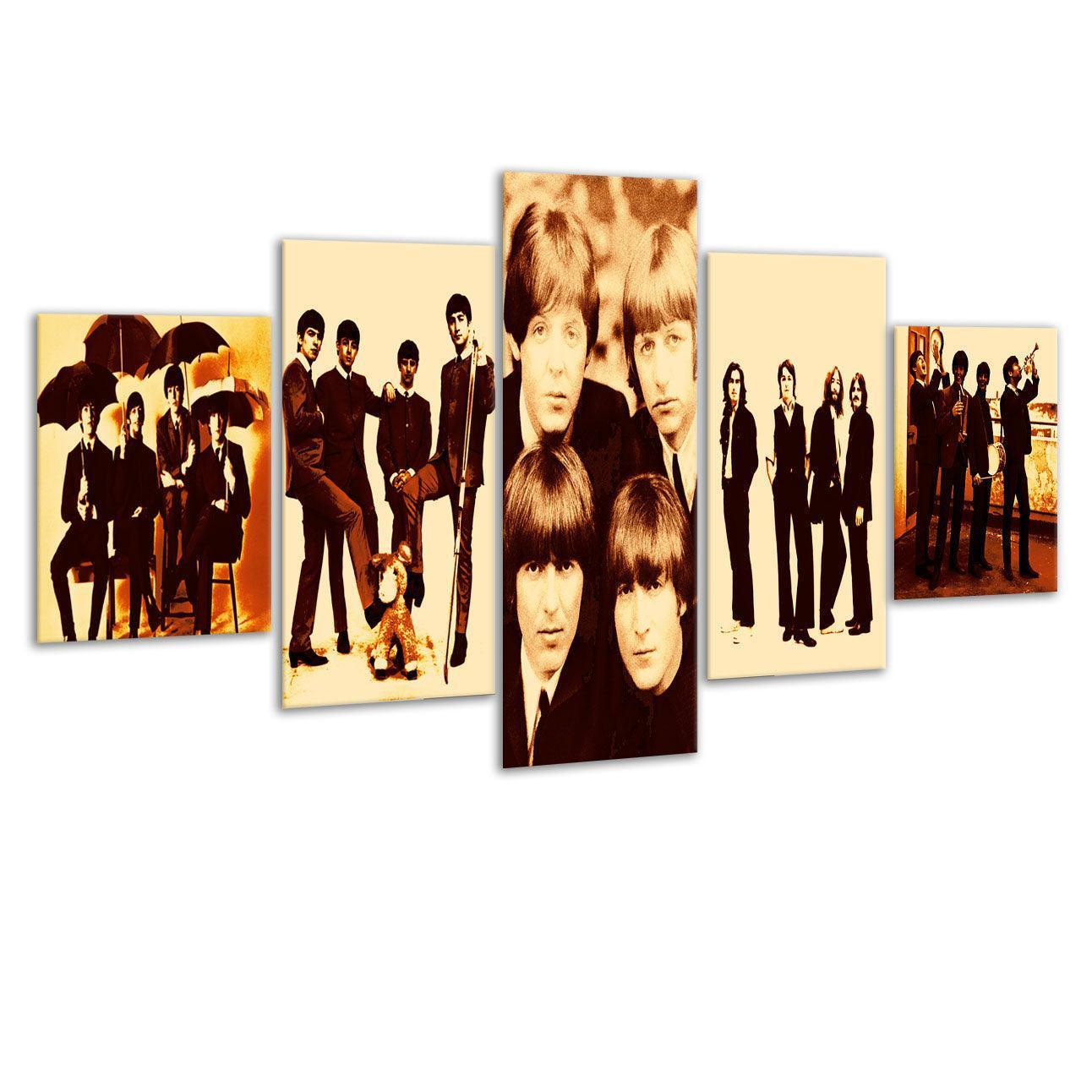 Beatles 5 Piece HD Multi Panel Canvas Wall Art Frame-Original Frame