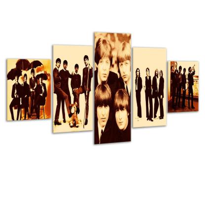 Beatles 5 Piece HD Multi Panel Canvas Wall Art Frame-Original Frame