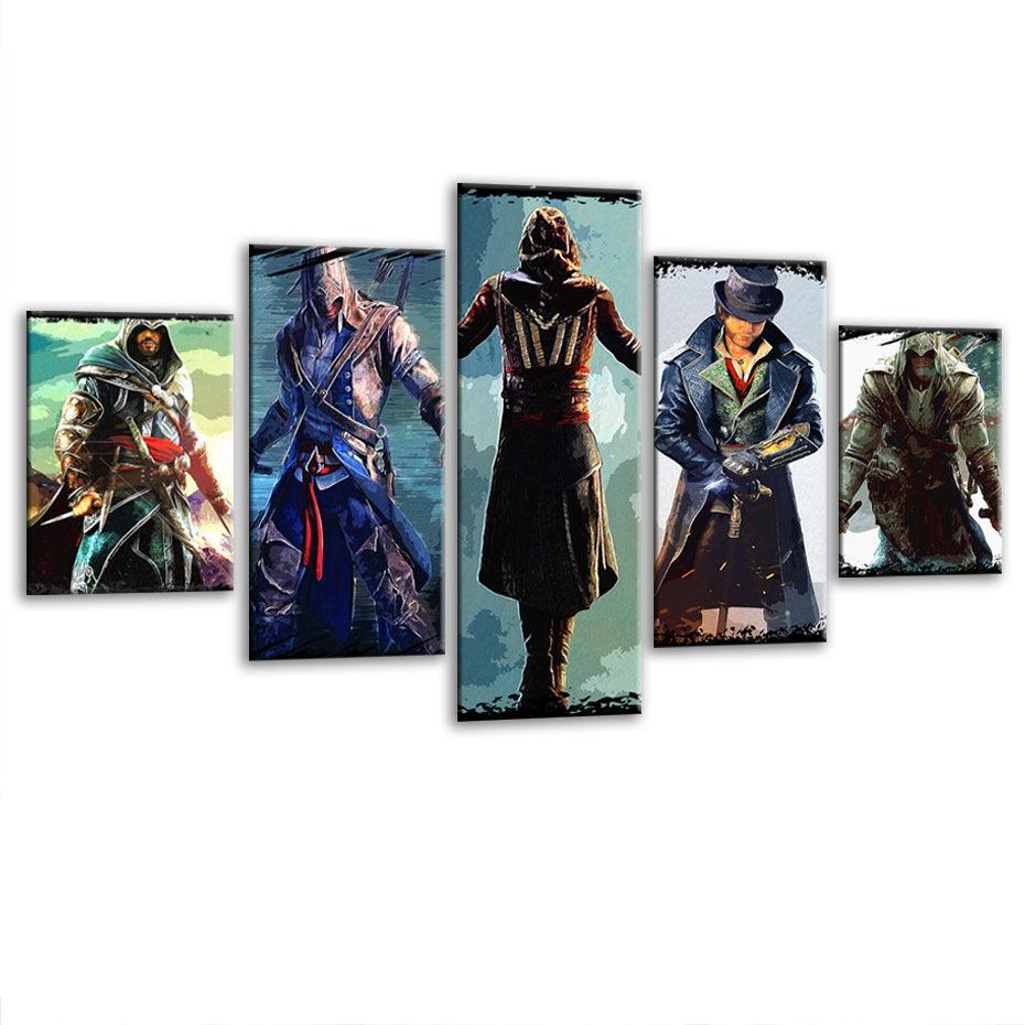 Assassins' Creed 5 Piece HD Multi Panel Canvas Wall Art Frame-Original Frame