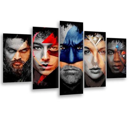 Movies Characters 5 Piece HD Multi Panel Canvas Wall Art Frame-Original Frame