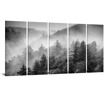 Misty Forest 5 Piece Canvas Wall Art