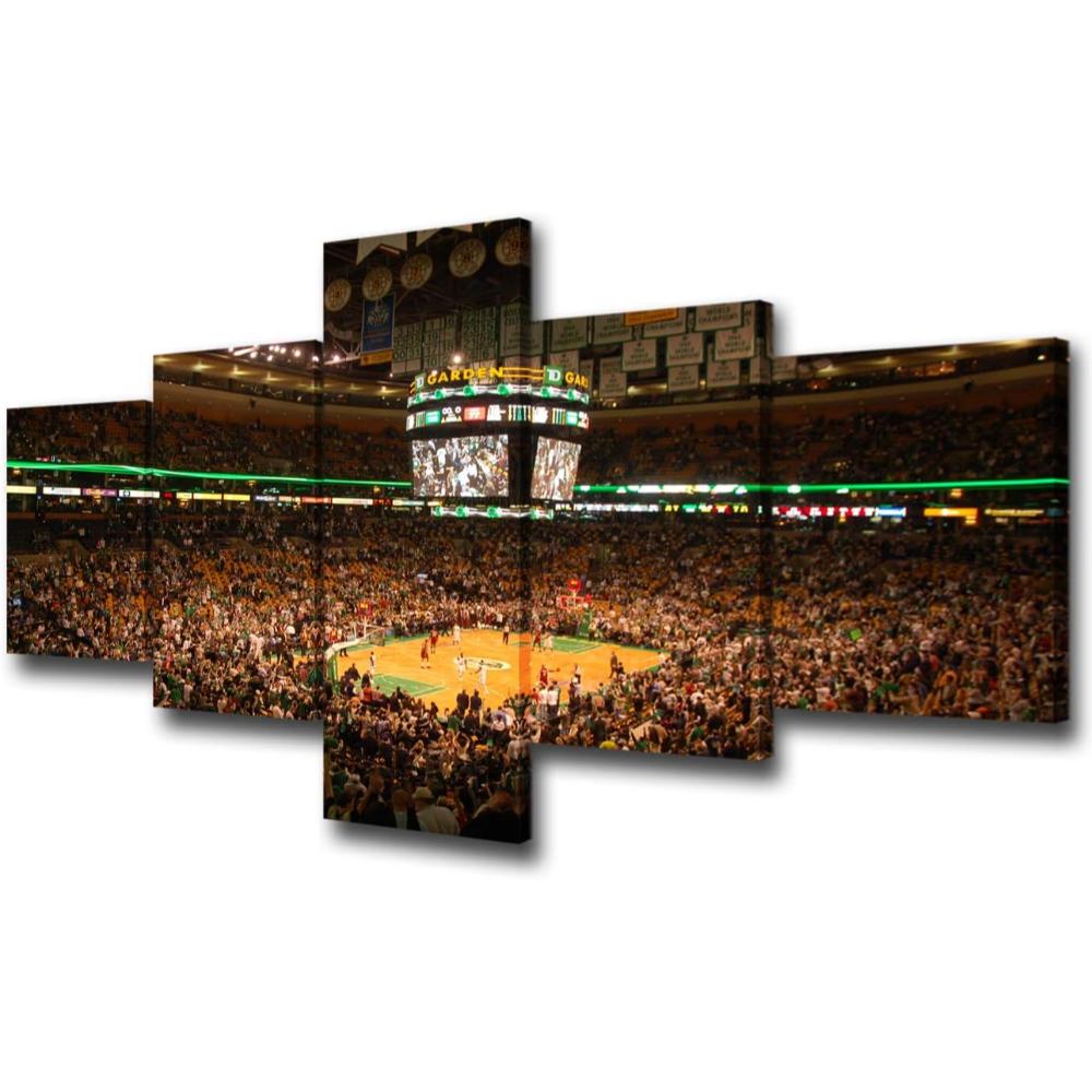 5 Piece Canvas Wall Art Of Basketball Arena Sports Room