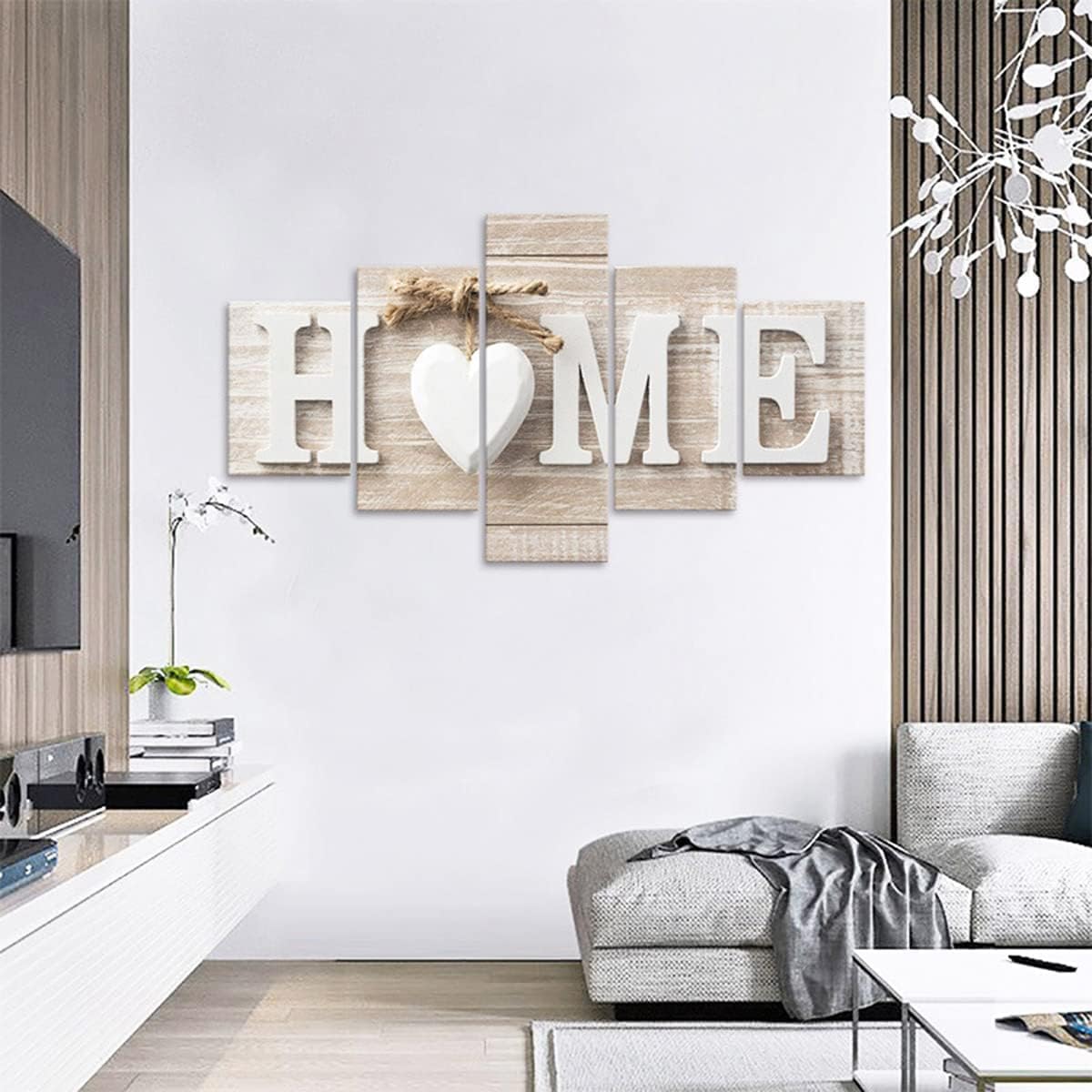 Home And Family 5 Piece Canvas Wall Art