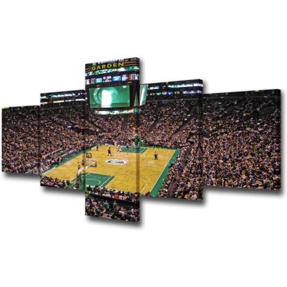  5 Piece Canvas Wall Art Of Basketball Arena Sports Room