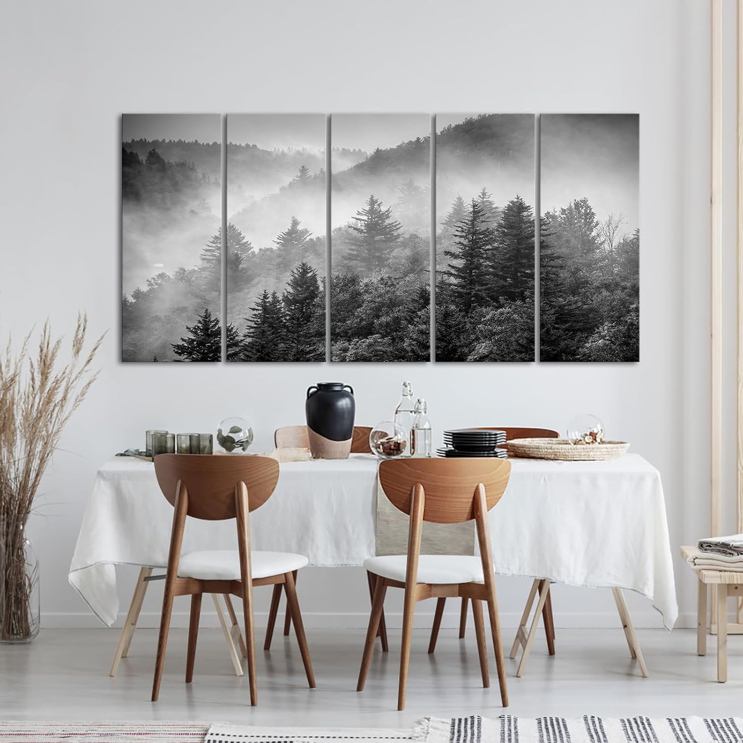 Misty Forest 5 Piece Canvas Wall Art
