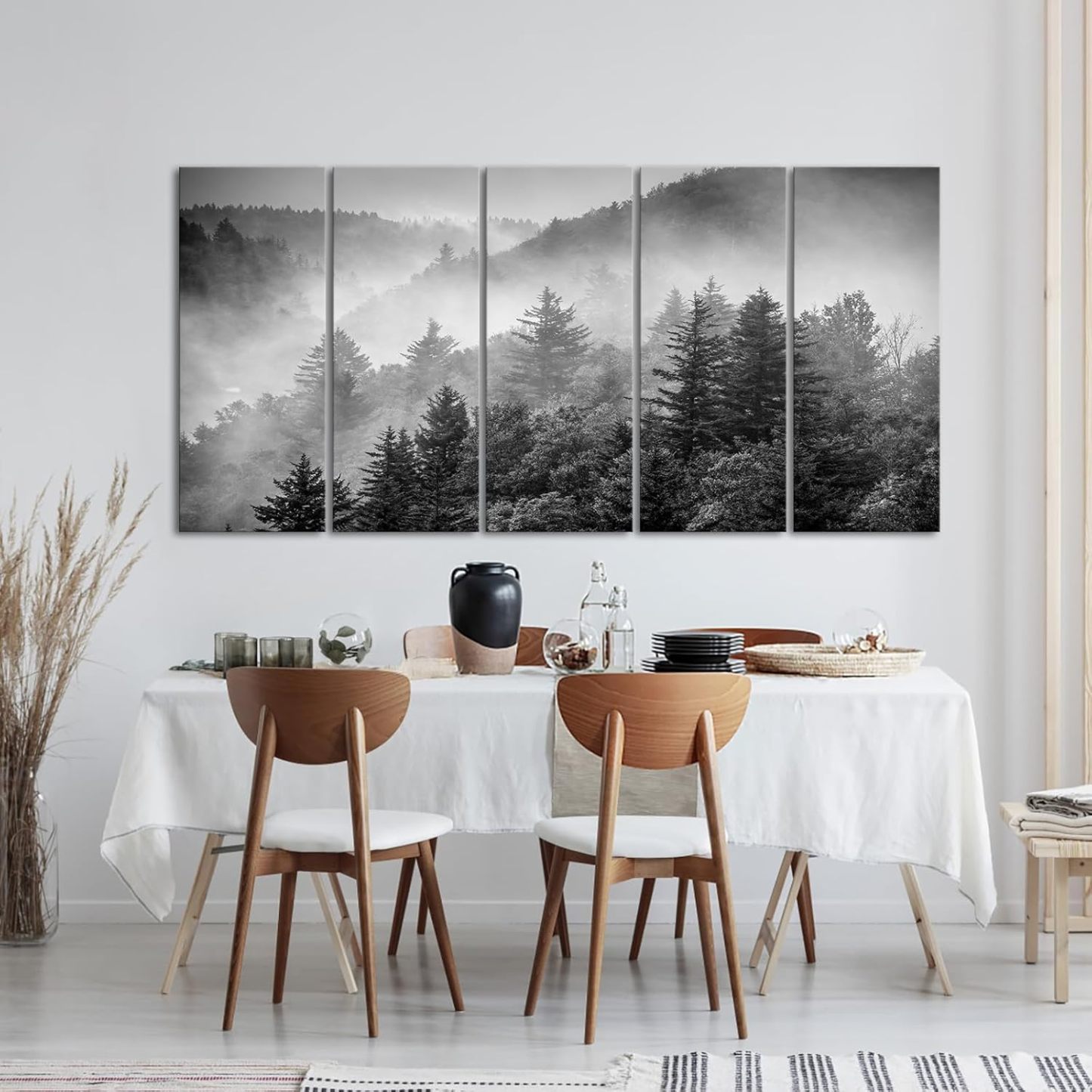 Misty Forest 5 Piece Canvas Wall Art