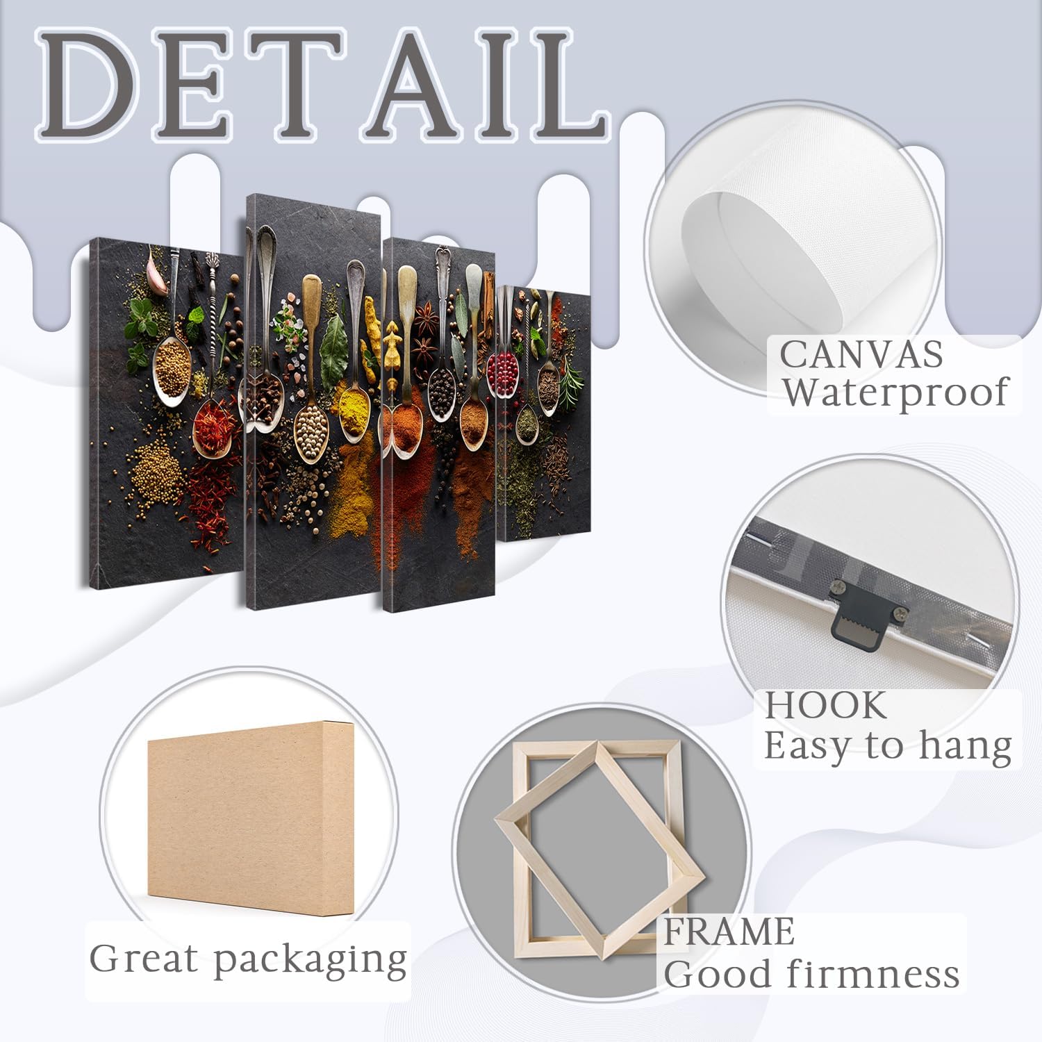 4 Modern Kitchen Canvas Wall Art