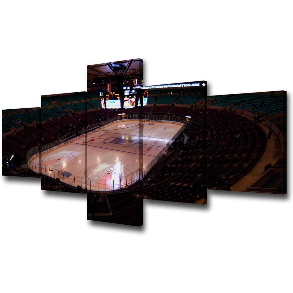  5 Piece Canvas Wall Art Of Basketball Arena Sports Room