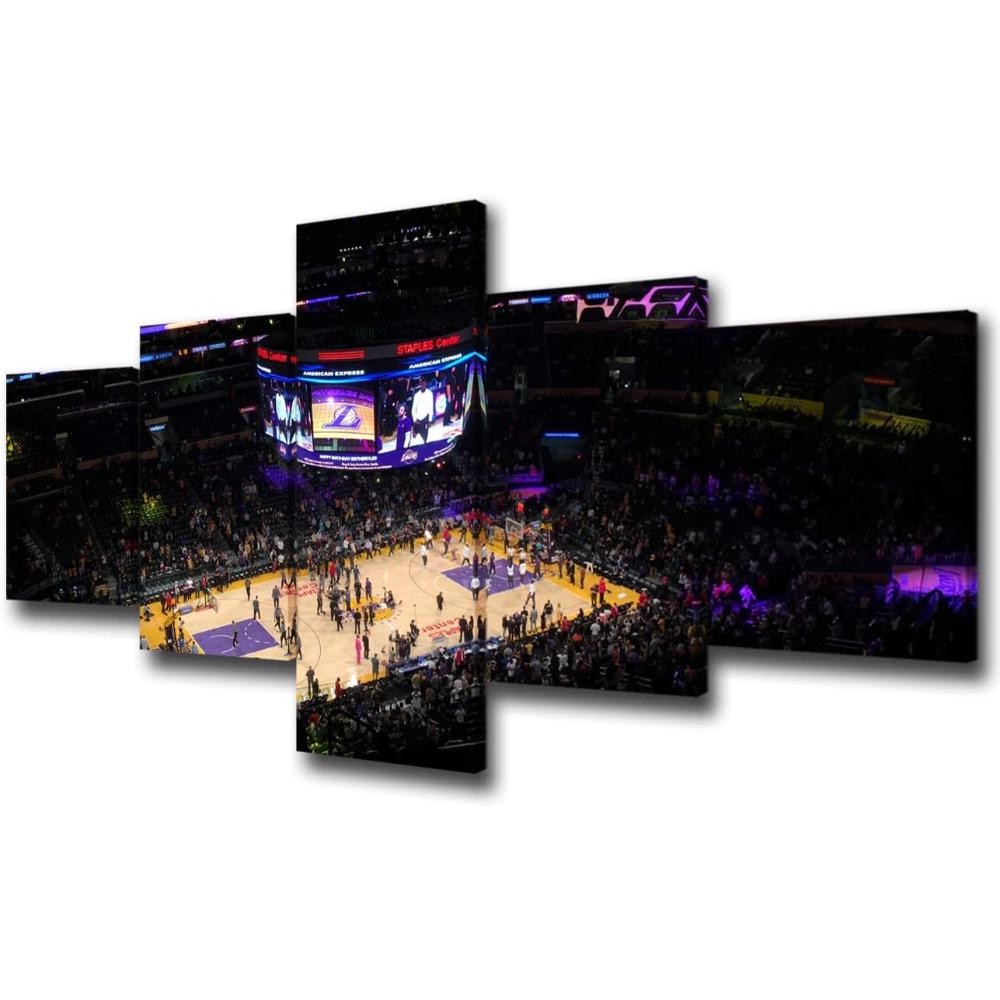  5 Piece Canvas Wall Art Of Basketball Arena Sports Room