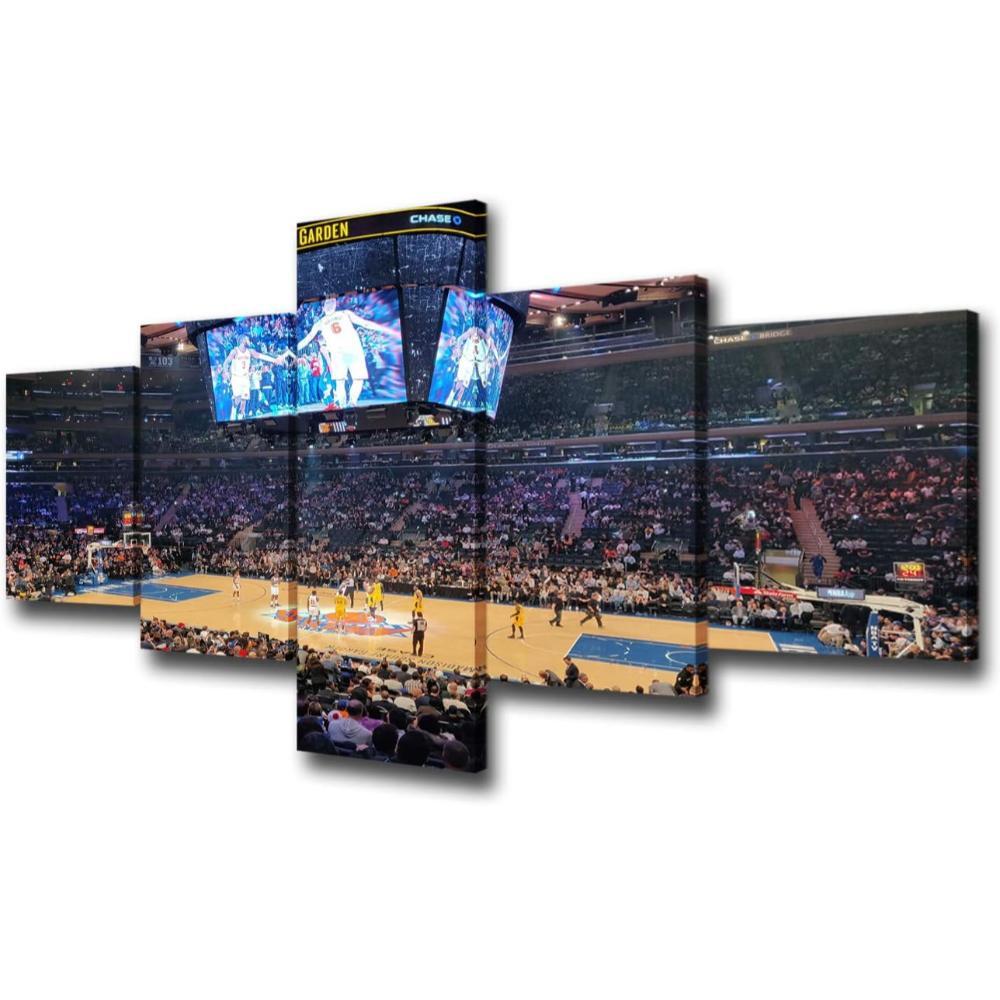 5 Piece Canvas Wall Art Of Basketball Arena Sports Room
